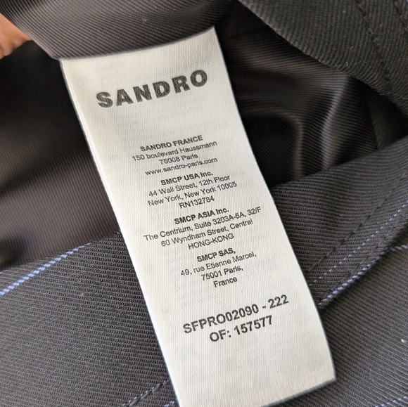 NWT Sandro Vaiana Stripe Tailored Wool Sleeveless Blazer Dress, size 38 - Picture 7 of 12